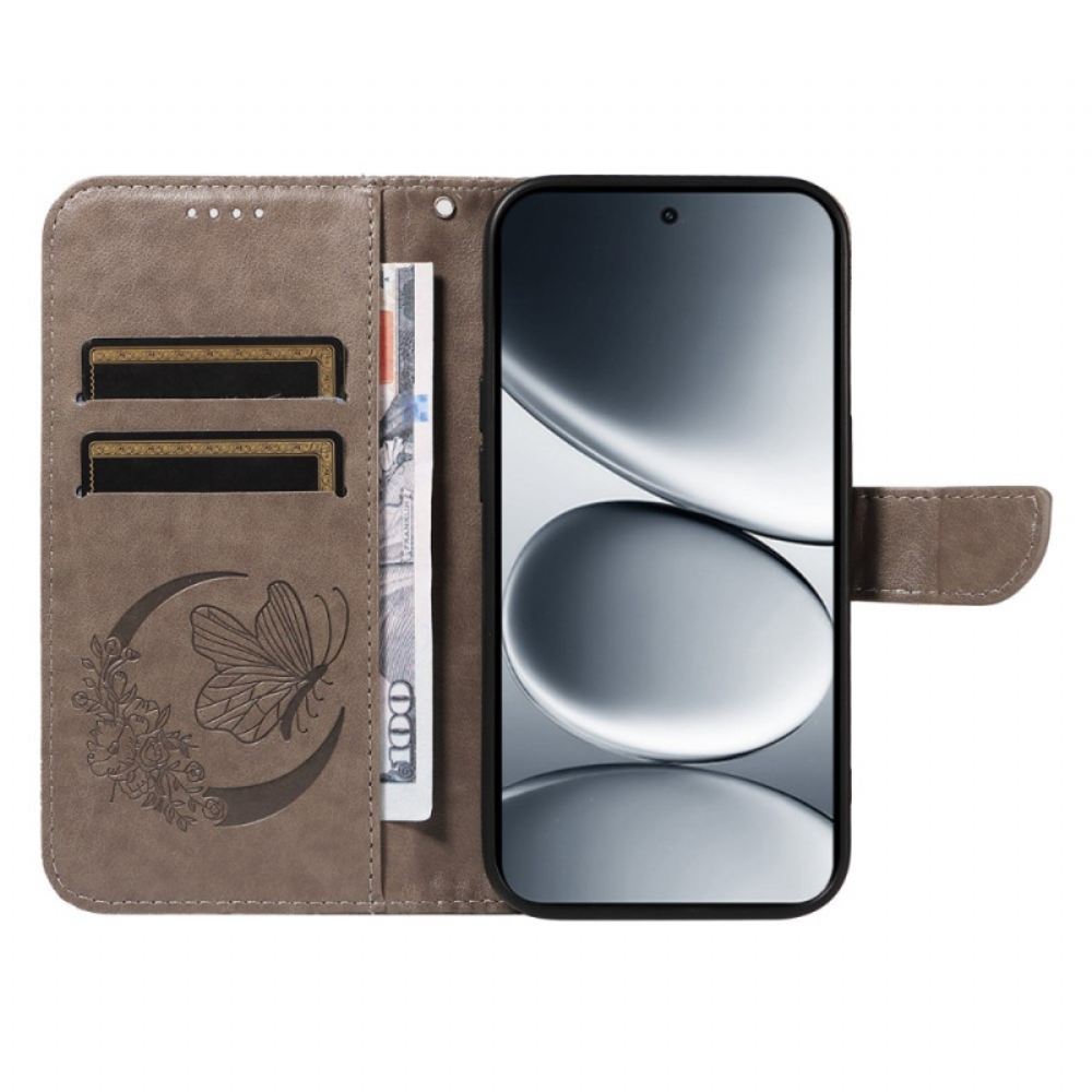 Kožený Kryt Xiaomi Redmi Note 15 Pro 5g Grafika Motýla