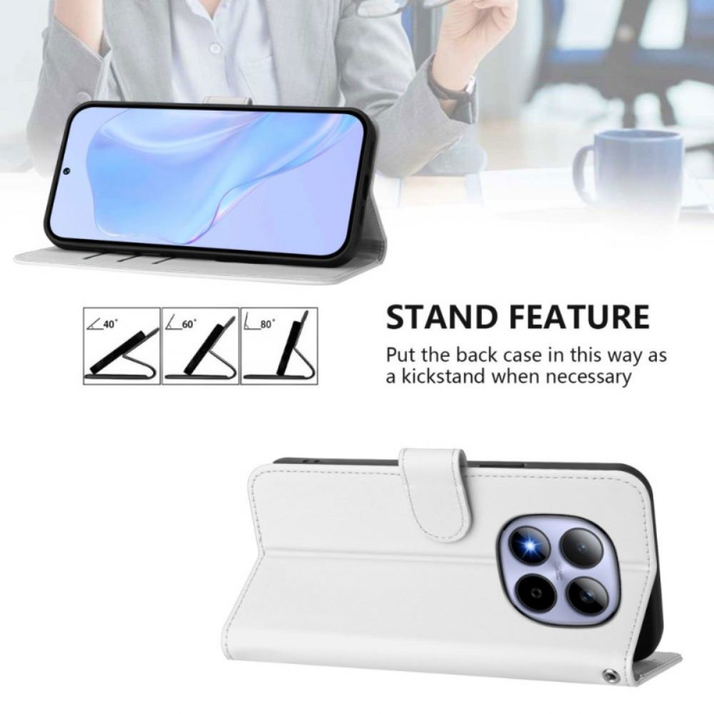 Kožený Kryt Xiaomi Redmi Note 15 Pro 5g Jednoduchá Umělá Kůže