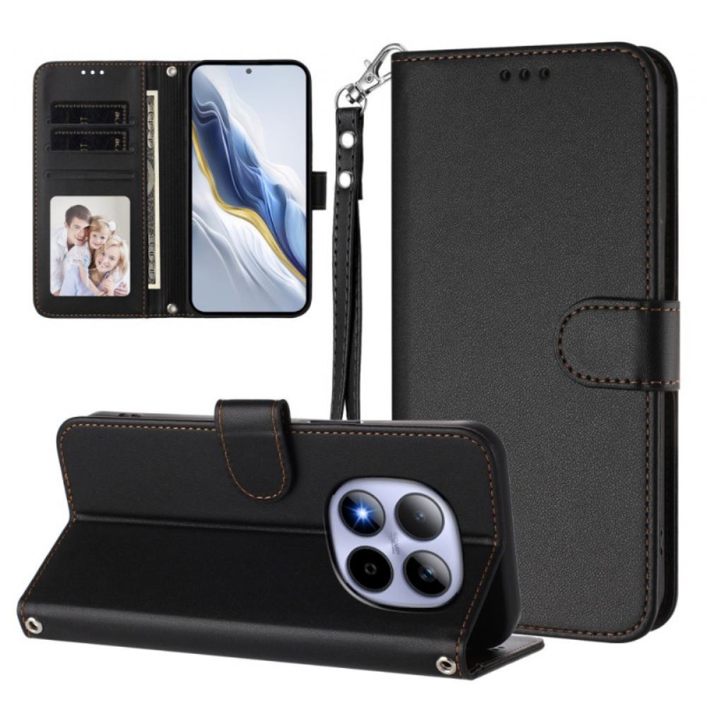 Kožený Kryt Xiaomi Redmi Note 15 Pro 5g Klasická S Popruhem