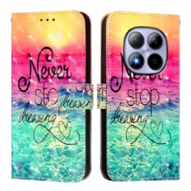 Kožený Kryt Xiaomi Redmi Note 15 Pro 5g Nikdy Nepřestávej Snít