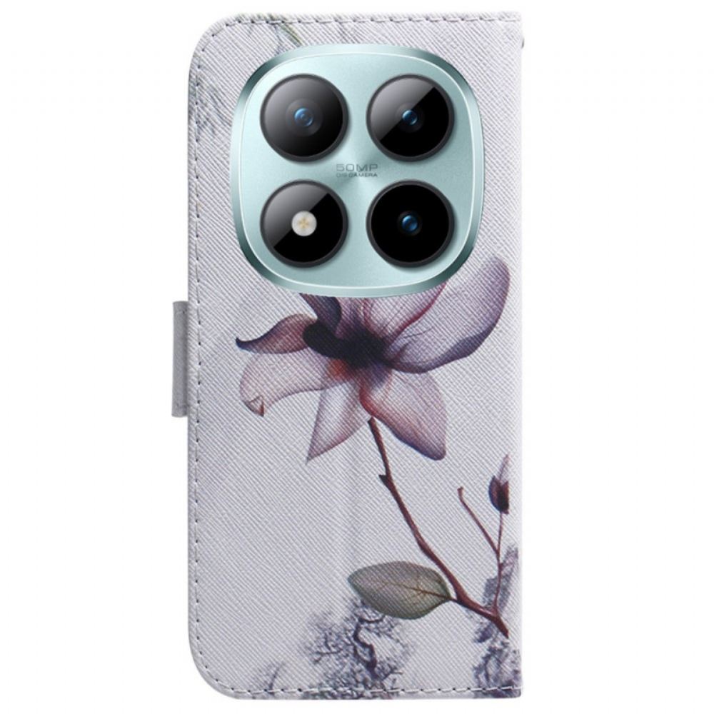 Kožený Kryt Xiaomi Redmi Note 15 Pro 5g Růžový Květ