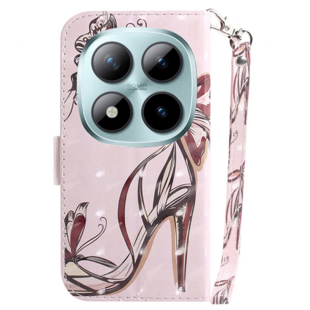 Kožený Kryt Xiaomi Redmi Note 15 Pro 5g Vysoké Podpatky S Ramínky