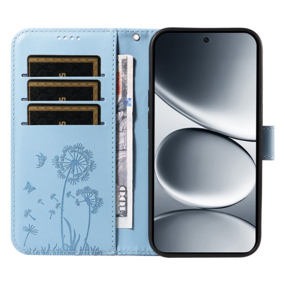 Kožený Kryt Xiaomi Redmi Note 15 Pro 5g Vzor Pampelišky Na Popruhu