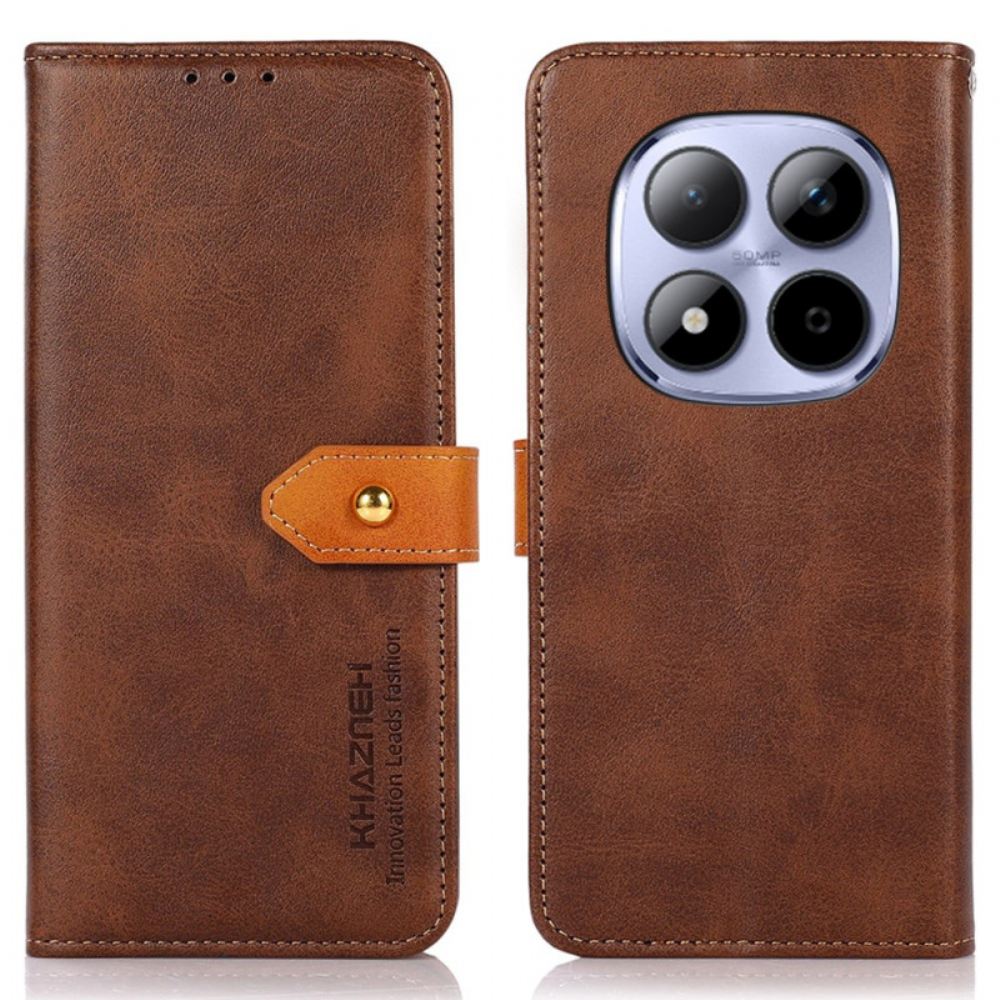 Kožený Kryt Xiaomi Redmi Note 15 Pro 5g Zlatá Spona Khazneh