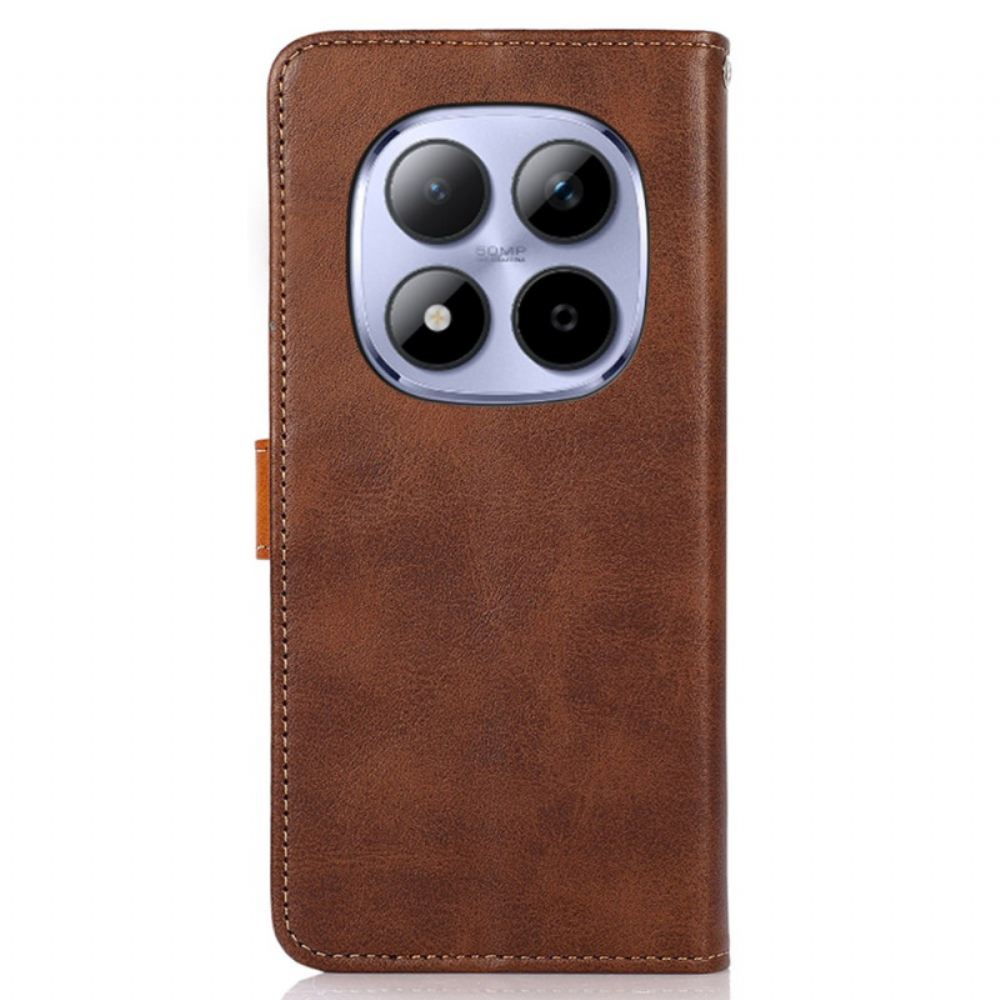 Kožený Kryt Xiaomi Redmi Note 15 Pro 5g Zlatá Spona Khazneh