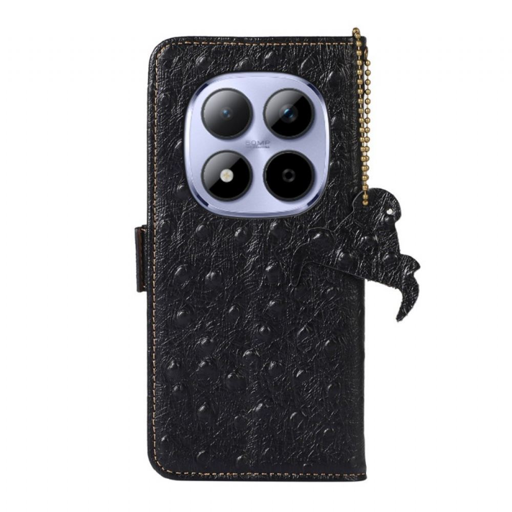 Peněženková Pouzdra Xiaomi Redmi Note 15 Pro 5g Kryty Na Mobil Texturovaná Pravá Kůže