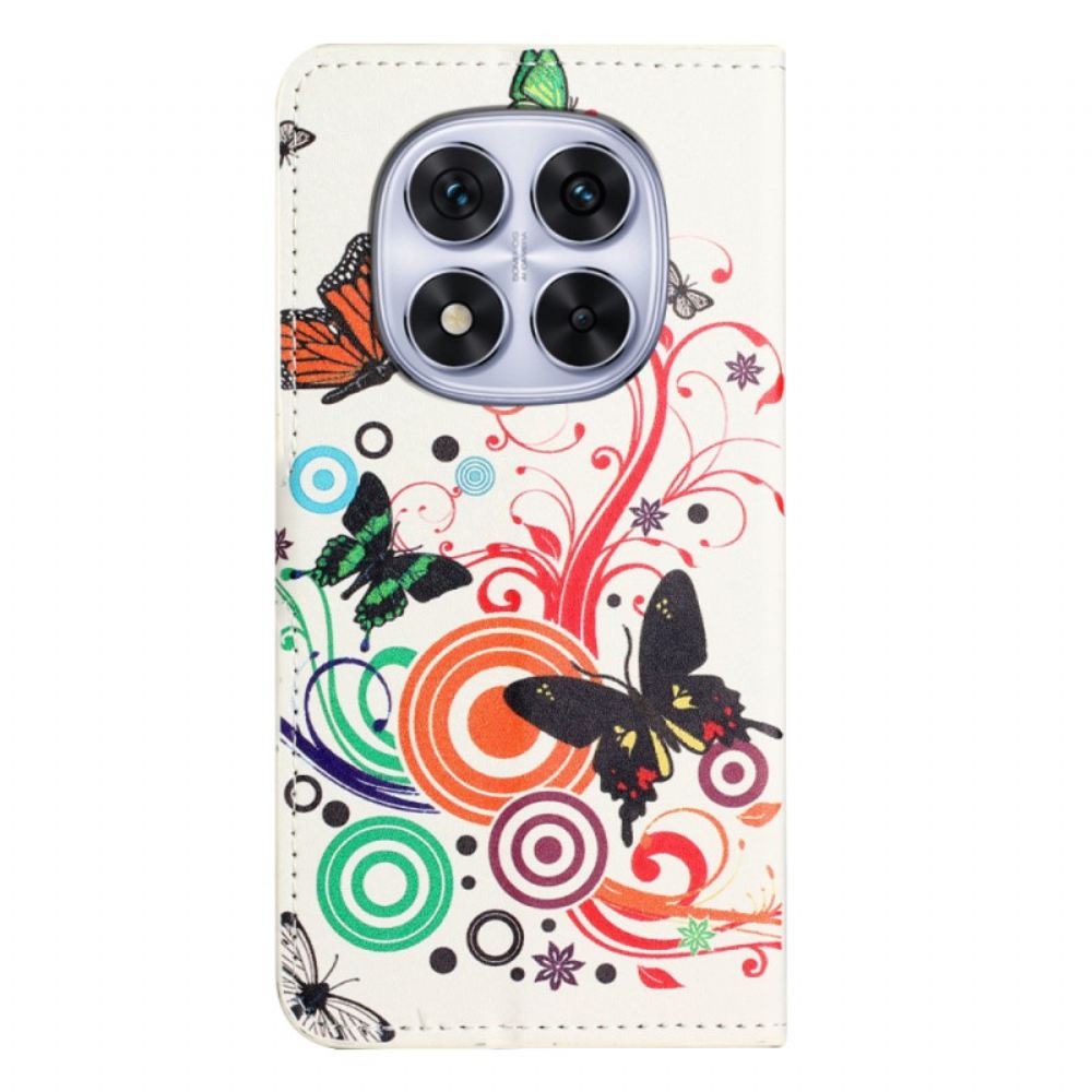 Peněženková Pouzdra Xiaomi Redmi Note 15 Pro 5g Motýli Na Bílém Pozadí