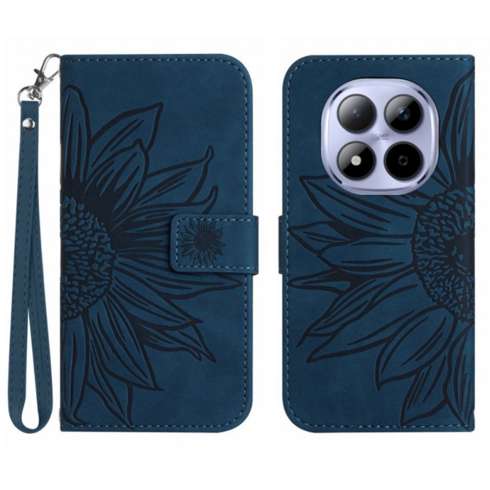 Peněženková Pouzdra Xiaomi Redmi Note 15 Pro 5g Slunečnicový Potisk S Páskem