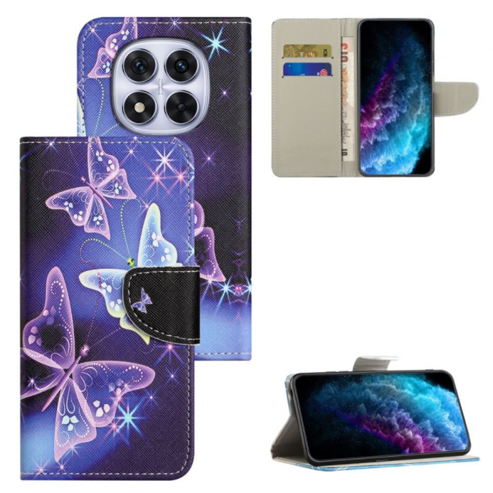 Peněženková Pouzdra Xiaomi Redmi Note 15 Pro 5g Třpytící Se Motýli