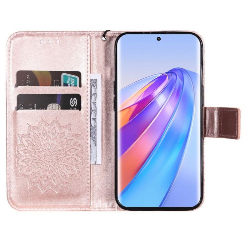 Flipové Pouzdro Na Honor Magic 5 Lite Mandala Sun S Šňůrkou