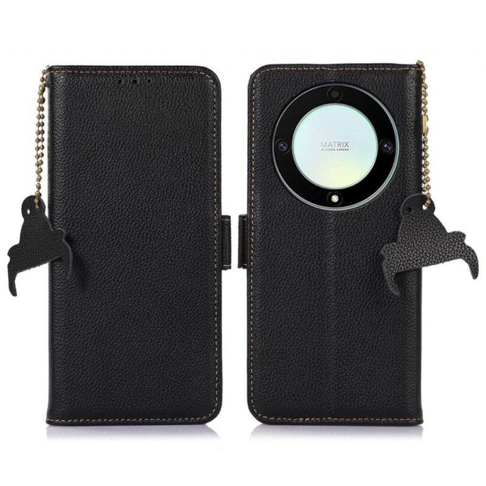 Kožené Pouzdro Na Honor Magic 5 Lite Rfid Z Pravé Kůže