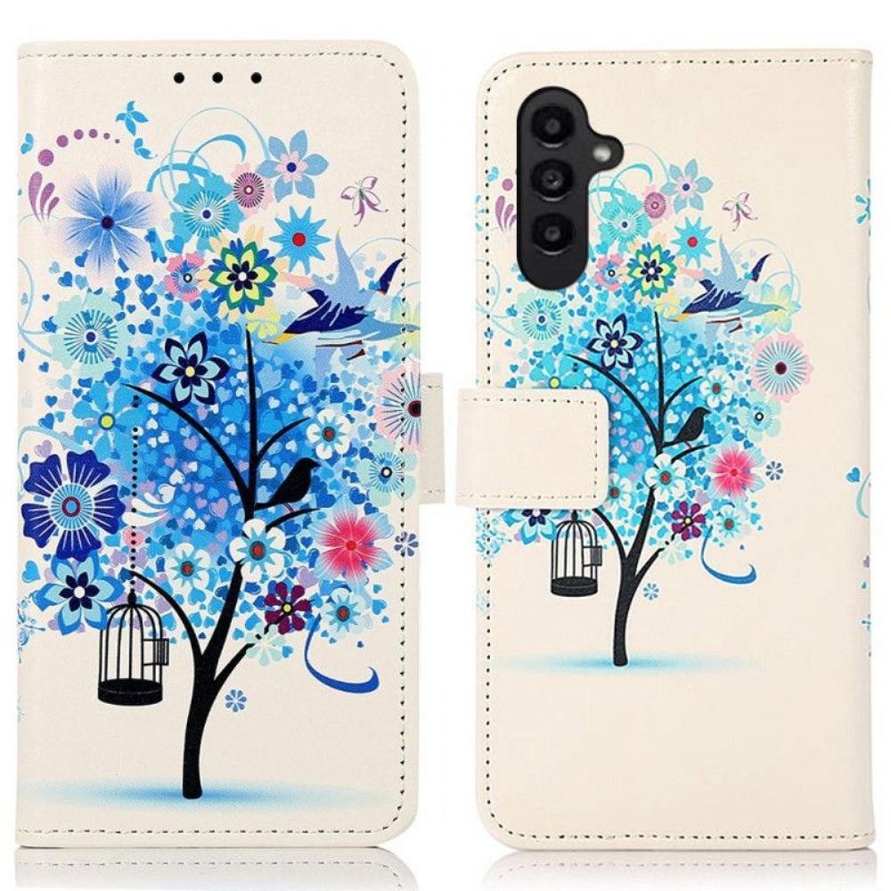 Flipové Pouzdro Na Samsung Galaxy A14 / A14 5G Kvetoucí Strom