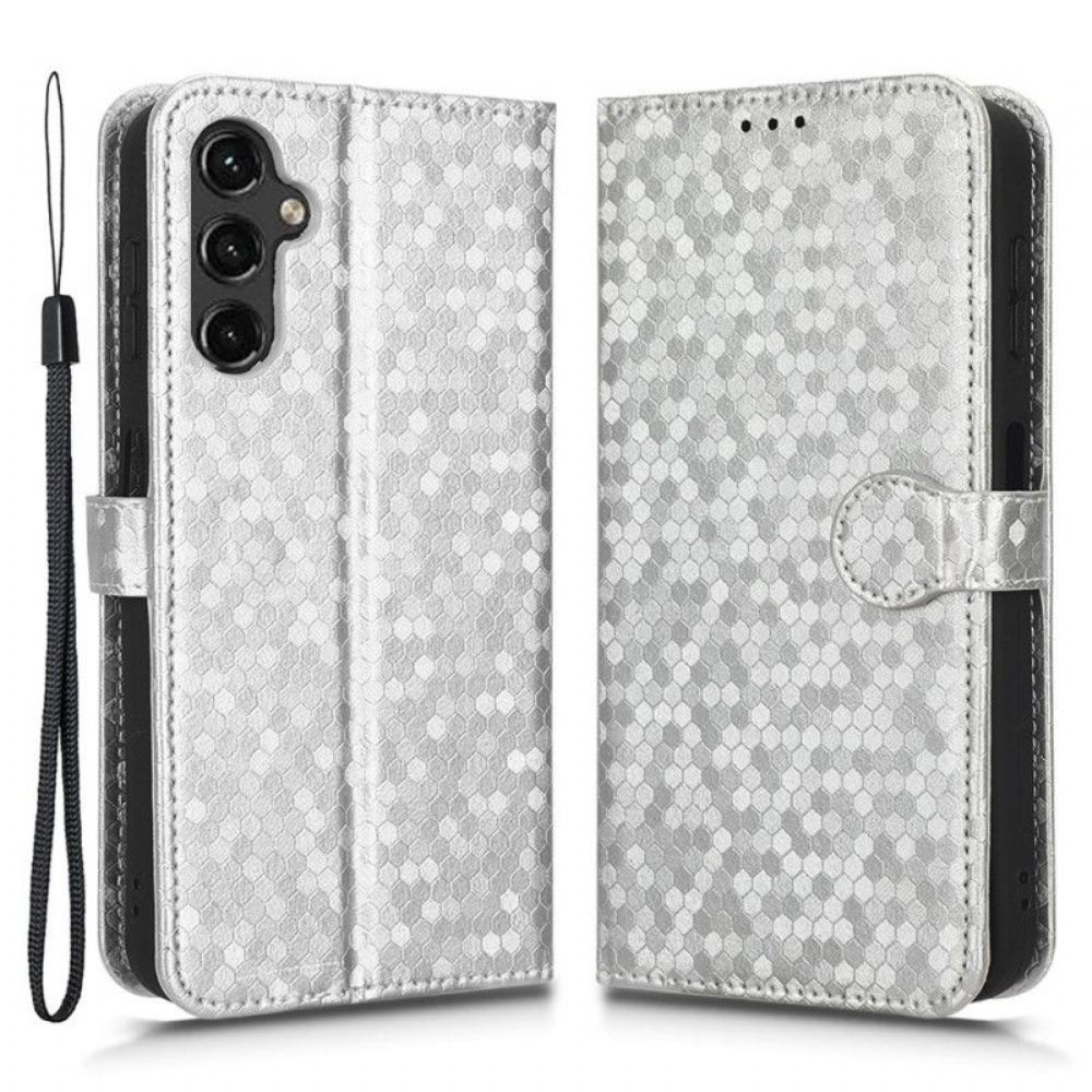 Kožené Pouzdro Na Samsung Galaxy A14 / A14 5G Na Lana 3d Vzor Strappy