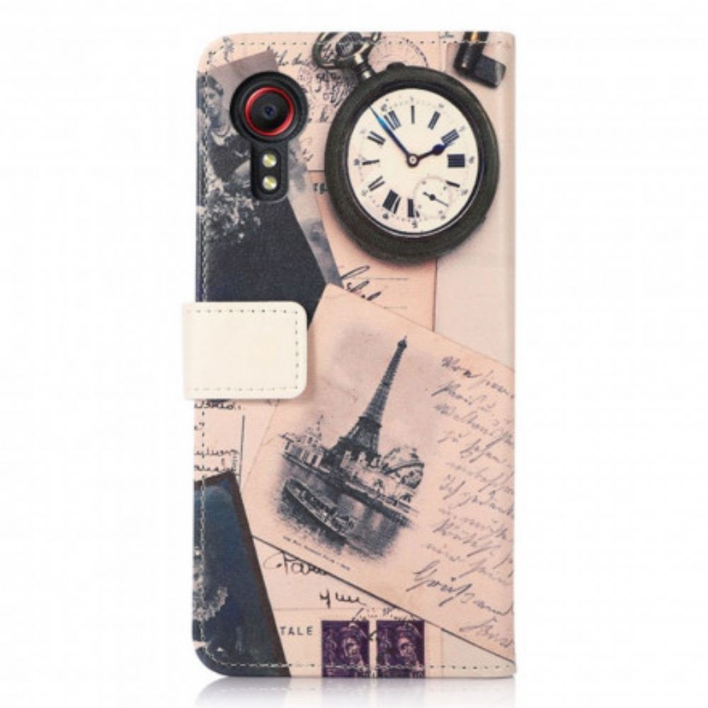 Flipové Pouzdro Na Samsung Galaxy XCover 5 Eiffelova Věž Básníka
