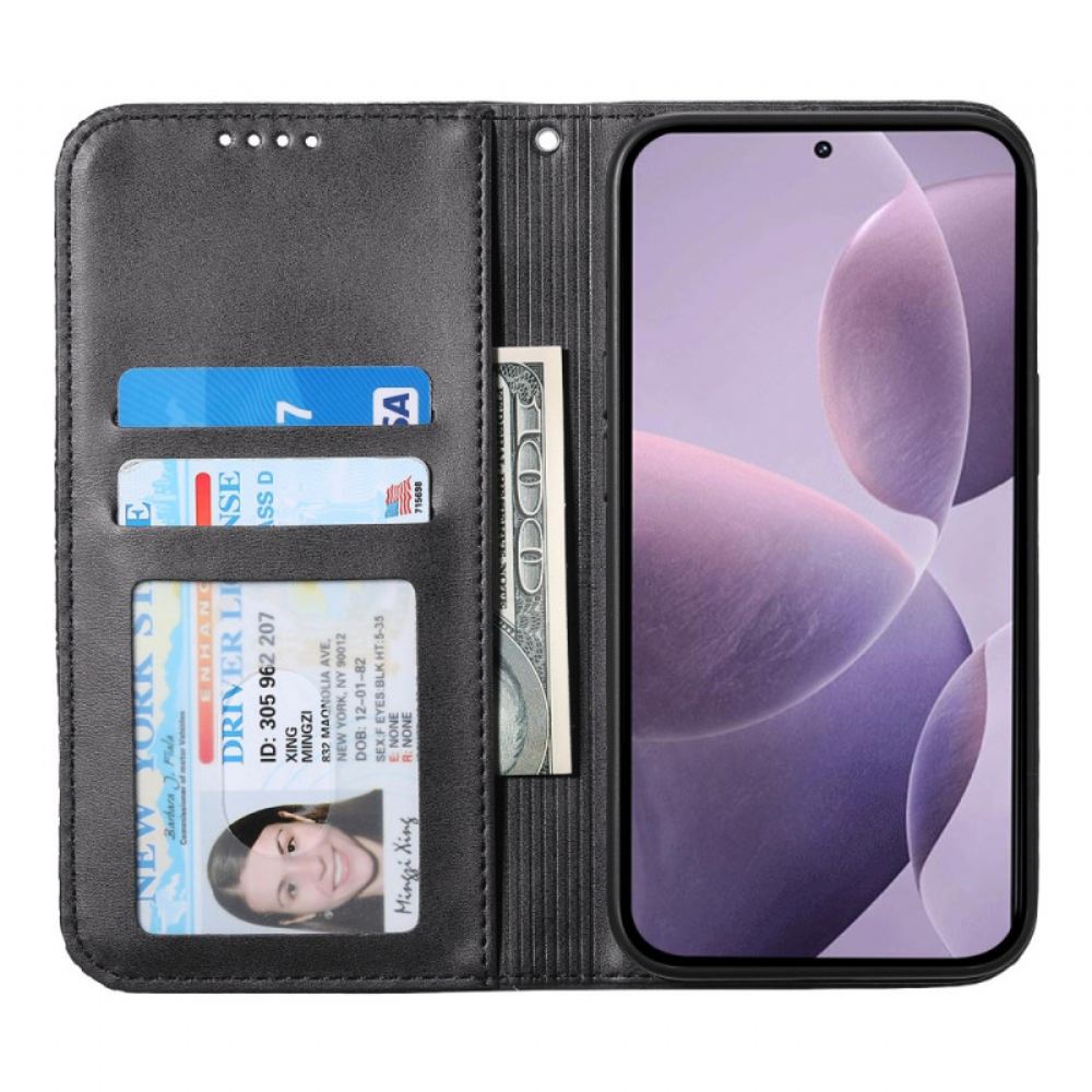 Kožené Pouzdro Folio Xiaomi Redmi Note 14 4g Diamantový Vzor S Řemínkem