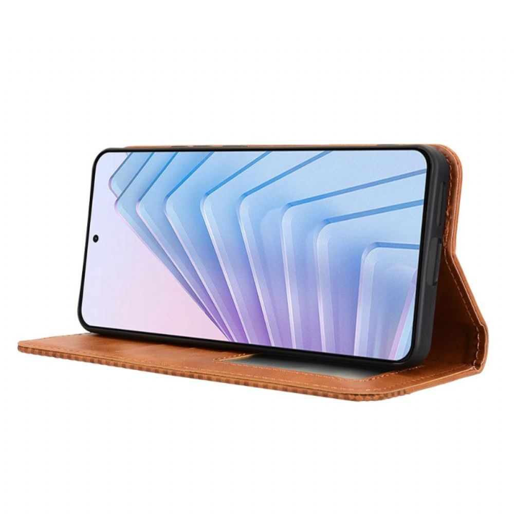 Kožené Pouzdro Folio Xiaomi Redmi Note 14 4g Vintage Okraj