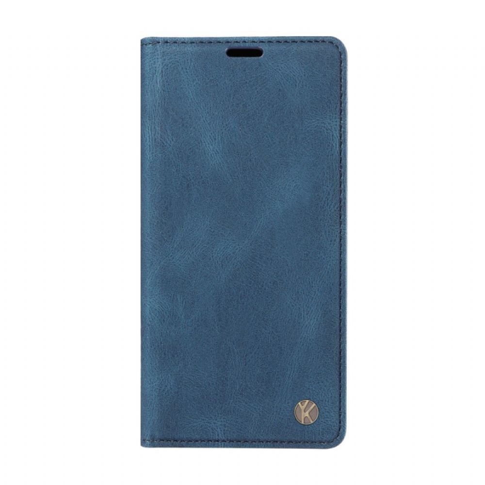 Kožené Pouzdro Folio Xiaomi Redmi Note 14 4g Ykatu Hnědý Semišový Efekt