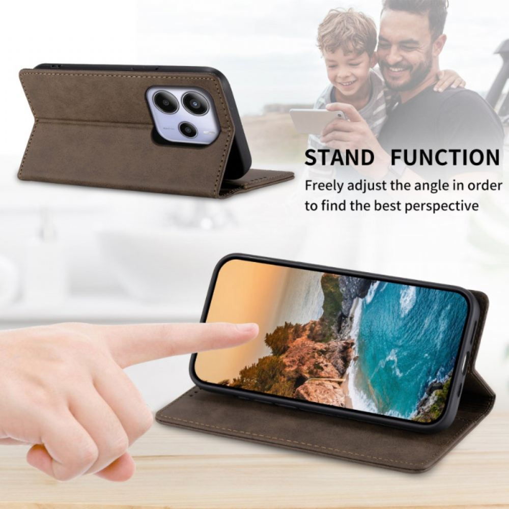 Kožené Pouzdro Xiaomi Redmi Note 14 4g Kryty Na Mobil Vintage Rfid Blokování