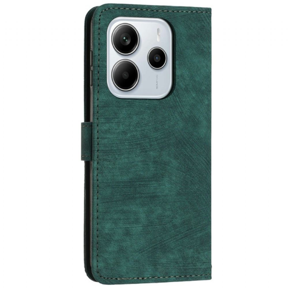 Kožený Kryt Na Xiaomi Redmi Note 14 4g Design S Retro Liniemi