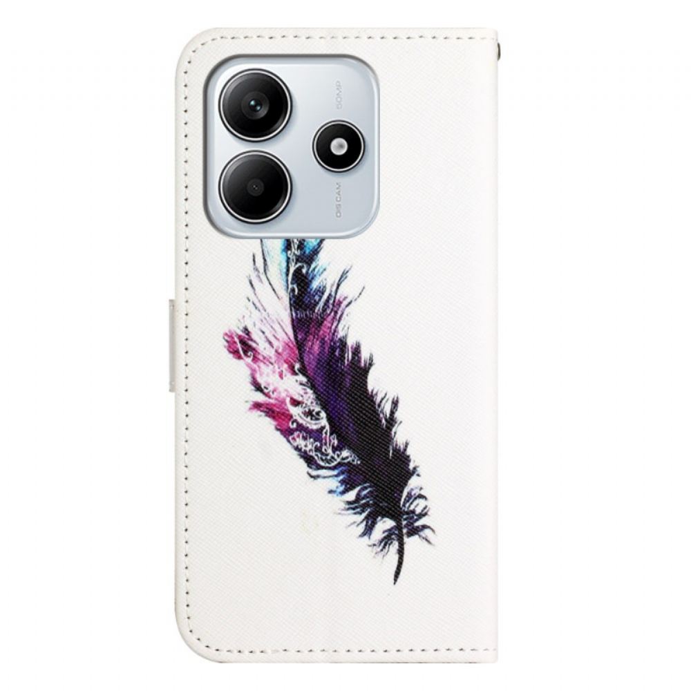 Kožený Kryt Na Xiaomi Redmi Note 14 4g Pírko