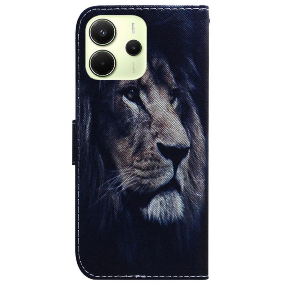 Kožený Kryt Na Xiaomi Redmi Note 14 4g Snící Lev