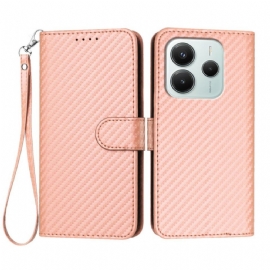 Kožený Kryt Na Xiaomi Redmi Note 14 4g Uhlíková Vlákna