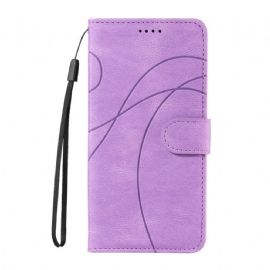 Kožený Kryt Na Xiaomi Redmi Note 14 4g Vlnité Linie