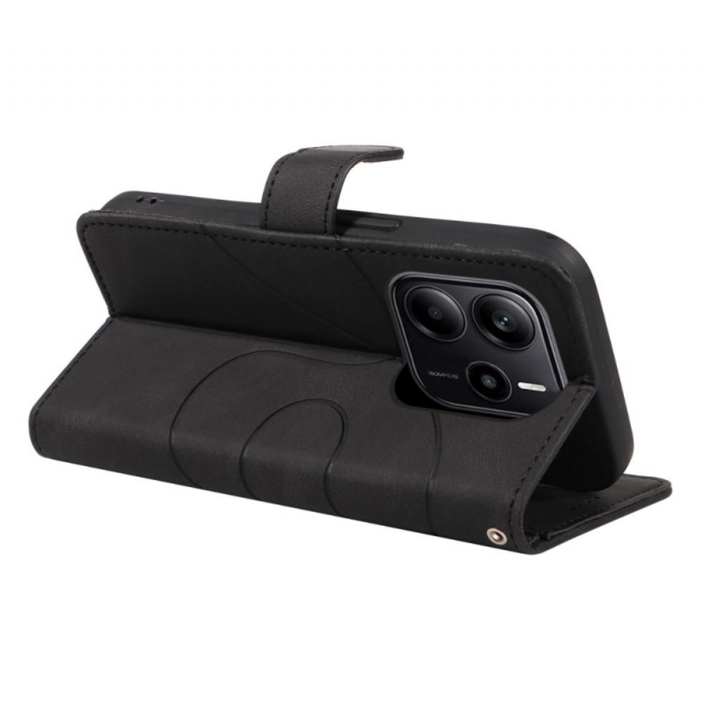 Kožený Kryt Na Xiaomi Redmi Note 14 4g Vlnité Linie