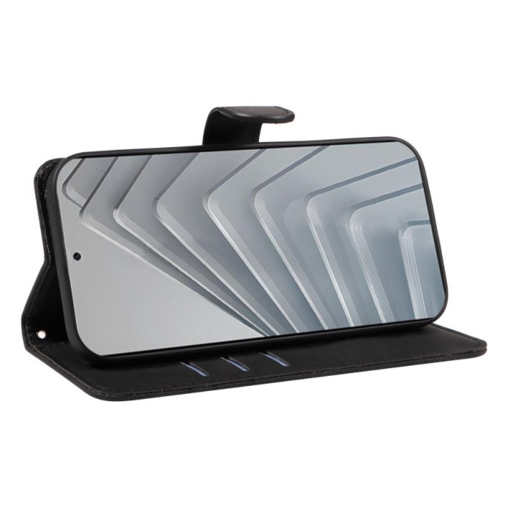 Kožený Kryt Na Xiaomi Redmi Note 14 4g Vlnité Linie