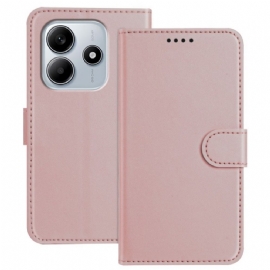 Kožený Kryt Na Xiaomi Redmi Note 14 4g Řemínek Z Umělé Kůže