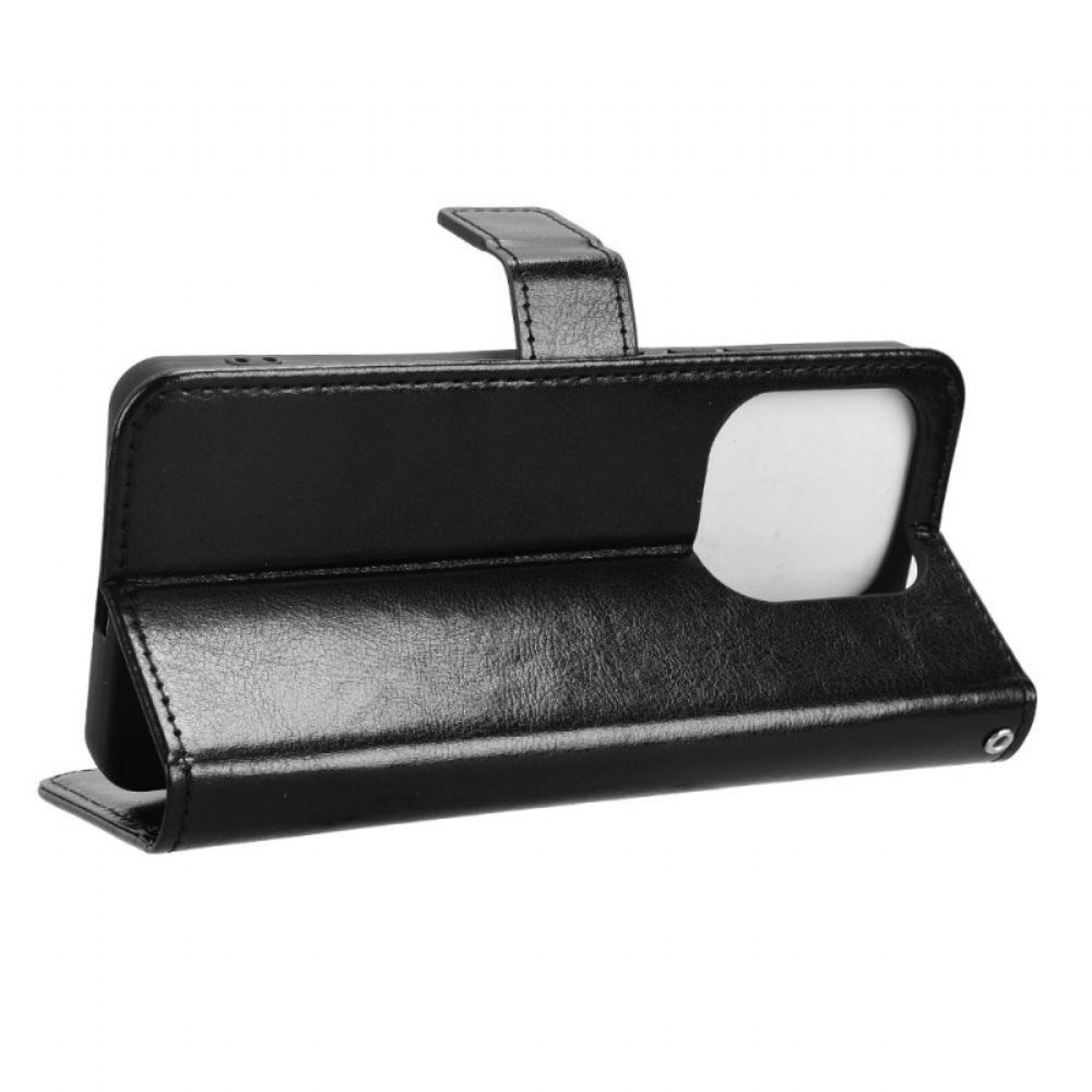 Kožený Kryt Xiaomi Redmi Note 14 4g Okázalá Umělá Kůže