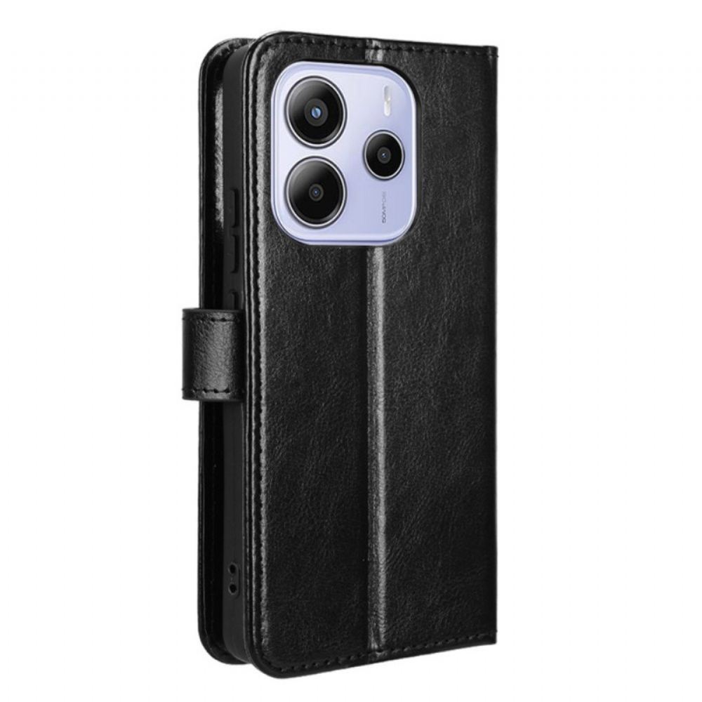 Kožený Kryt Xiaomi Redmi Note 14 4g Okázalá Umělá Kůže