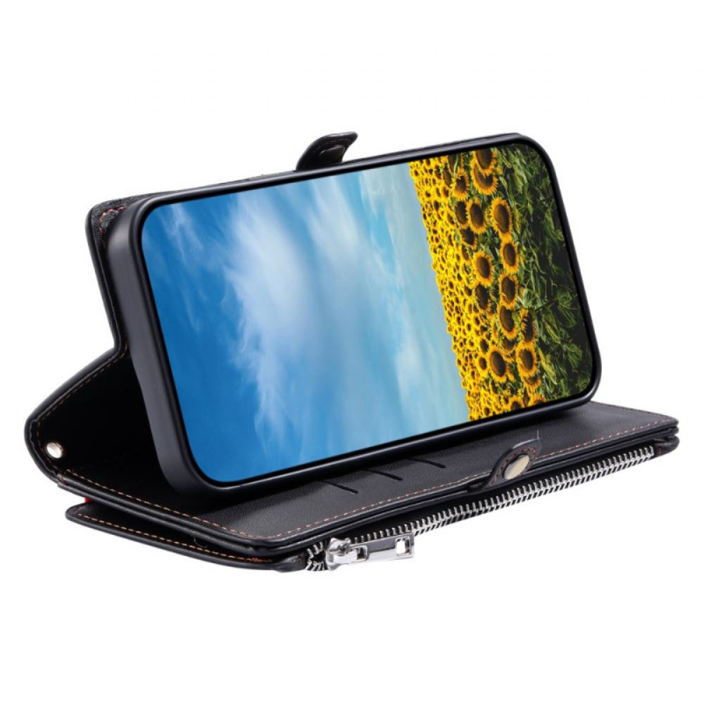 Kožený Kryt Xiaomi Redmi Note 14 4g Peněženka S 8 Přihrádkami Na Karty