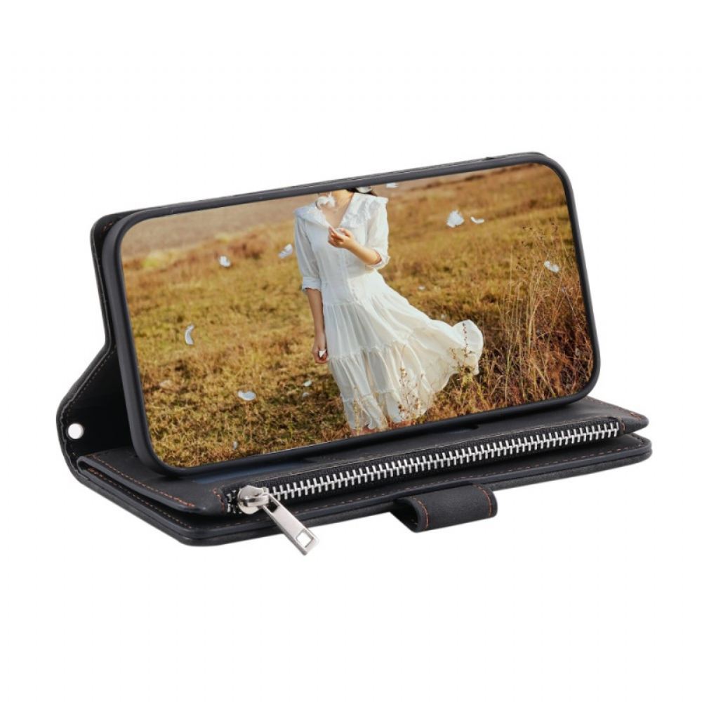 Kožený Kryt Xiaomi Redmi Note 14 4g Prošívané Peněženka