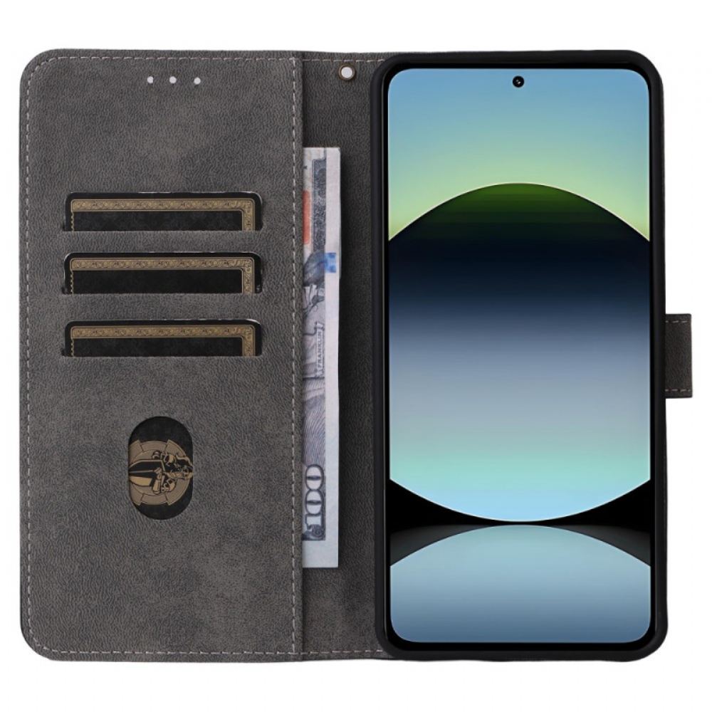 Kožený Kryt Xiaomi Redmi Note 14 4g Rfid Ochrana Semišový Efekt S Popruhem