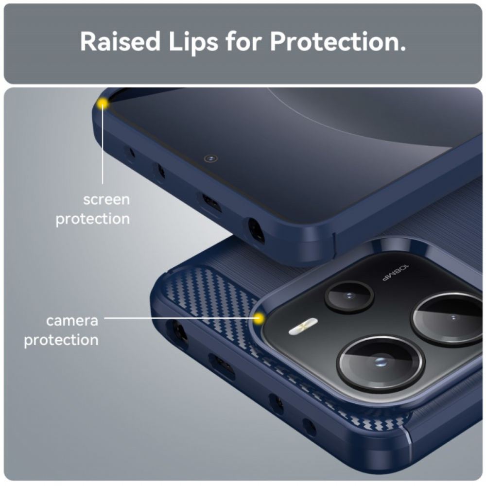 Kryt Xiaomi Redmi Note 14 4g Kartáčovaná Uhlíková Vlákna