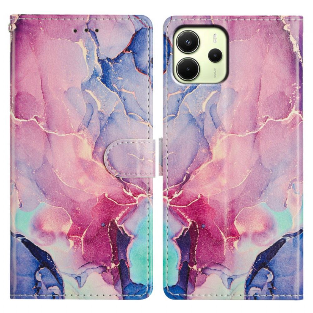 Peněženková Pouzdra Xiaomi Redmi Note 14 4g Kryty Na Mobil Barevný Mramor