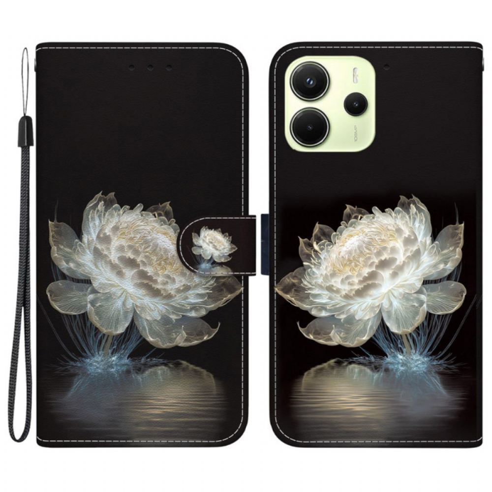 Peněženková Pouzdra Xiaomi Redmi Note 14 4g Kryty Na Mobil Křišťálová Pivoňka