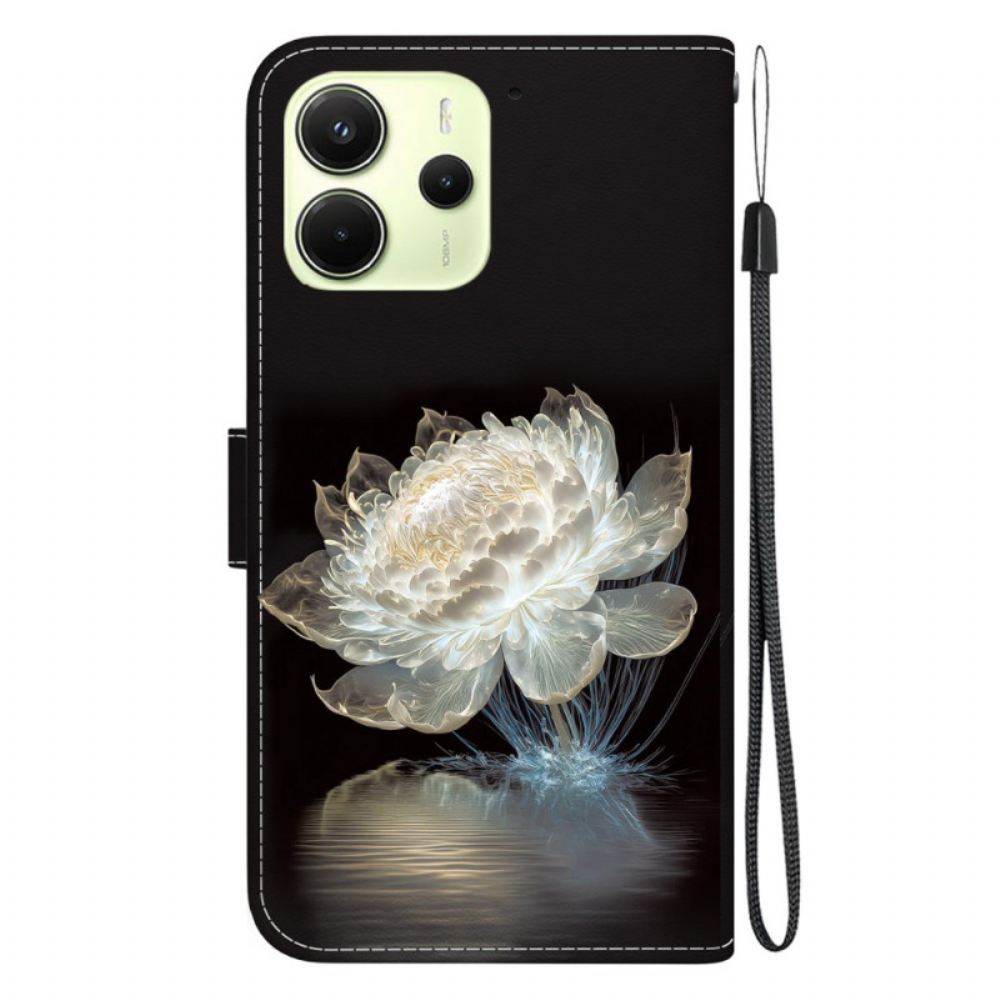 Peněženková Pouzdra Xiaomi Redmi Note 14 4g Kryty Na Mobil Křišťálová Pivoňka