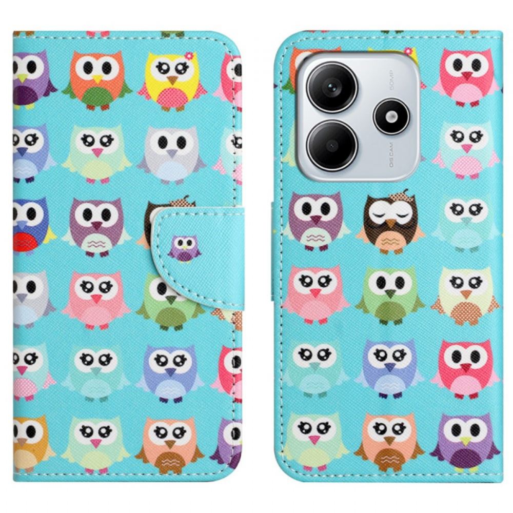 Peněženková Pouzdra Xiaomi Redmi Note 14 4g Kryty Na Mobil Soví Partie