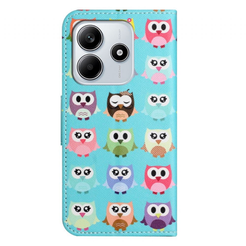 Peněženková Pouzdra Xiaomi Redmi Note 14 4g Kryty Na Mobil Soví Partie