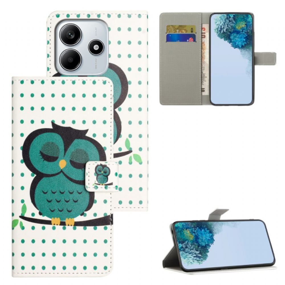 Peněženková Pouzdra Xiaomi Redmi Note 14 4g Kryty Na Mobil Spící Sova