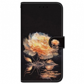 Peněženková Pouzdra Xiaomi Redmi Note 14 4g Oranžová Pivoňka