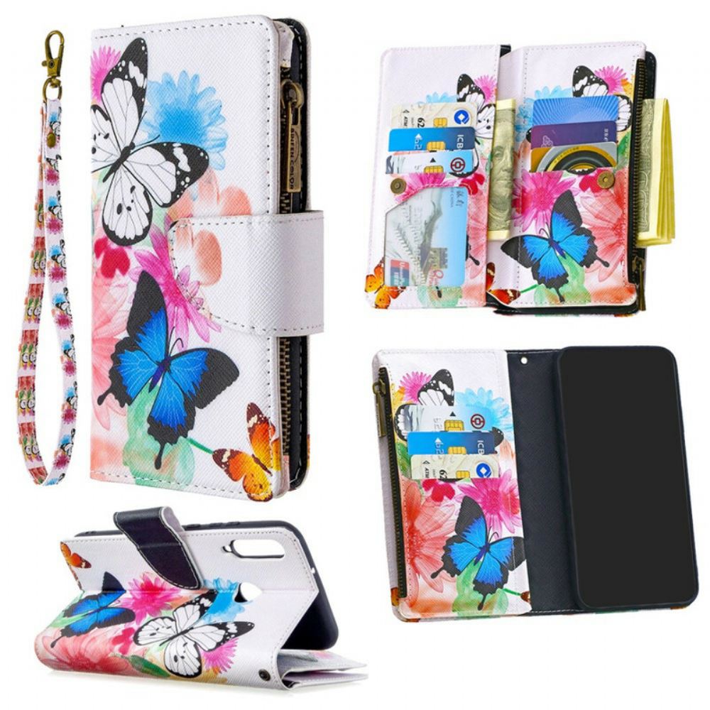Flipové Pouzdro Na Huawei P40 Lite E / Huawei Y7p Kapsa Na Zip S Motýly