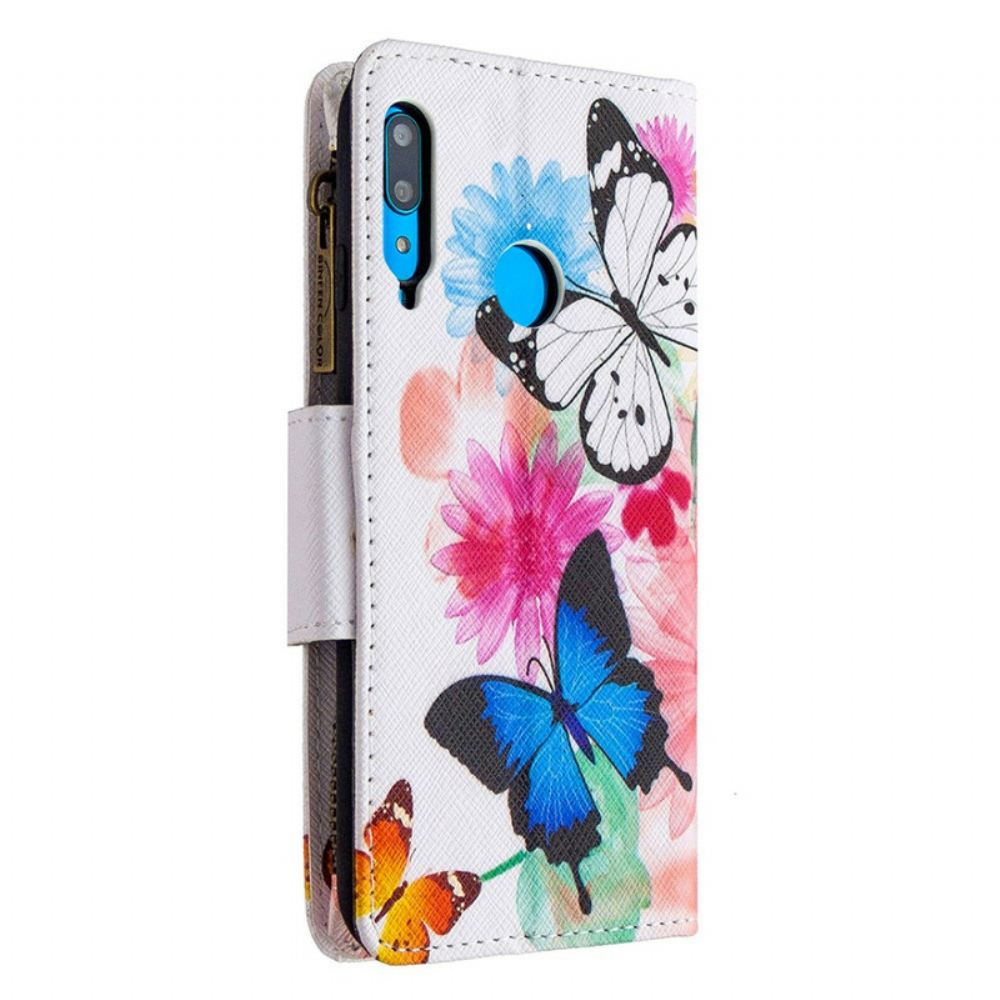 Flipové Pouzdro Na Huawei P40 Lite E / Huawei Y7p Kapsa Na Zip S Motýly