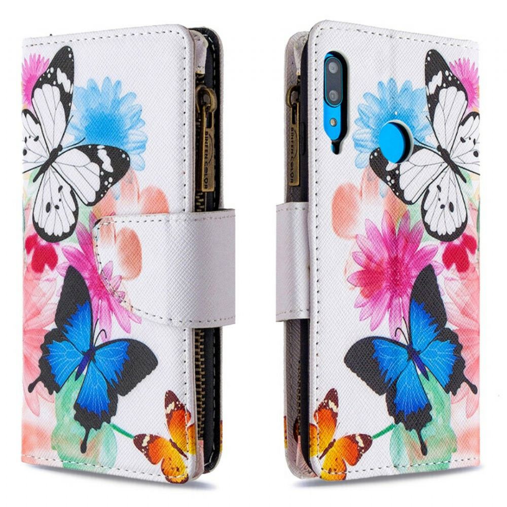 Flipové Pouzdro Na Huawei P40 Lite E / Huawei Y7p Kapsa Na Zip S Motýly