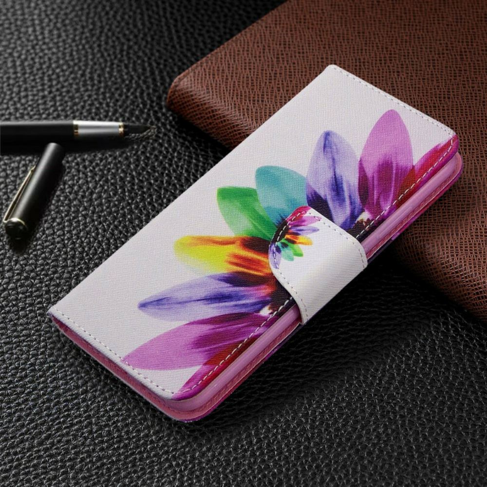 Flipové Pouzdro Na Huawei P40 Lite E / Huawei Y7p Květina Akvarelu