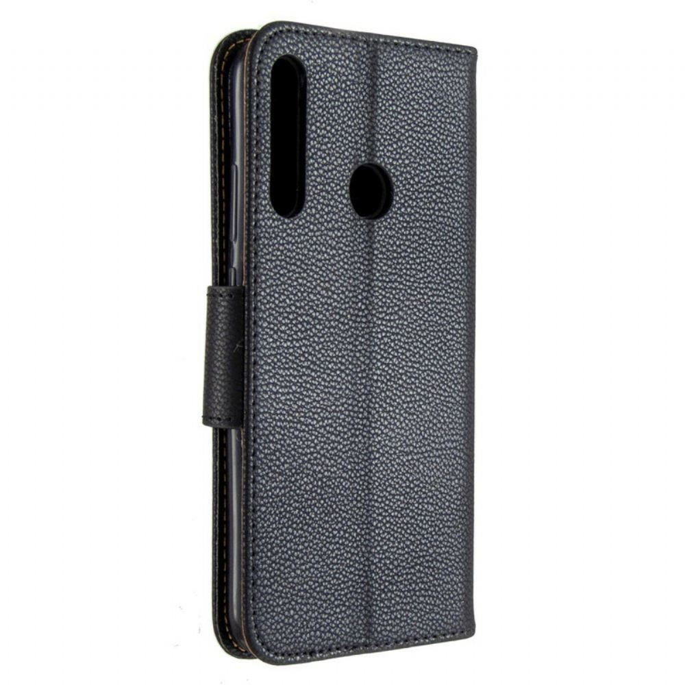 Kožené Pouzdro Na Huawei P40 Lite E / Huawei Y7p Flipové Pouzdro Liči Šikmá Klapka