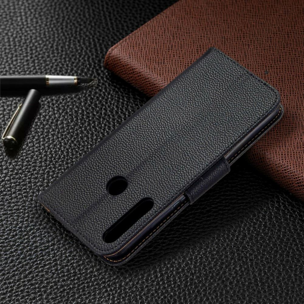 Kožené Pouzdro Na Huawei P40 Lite E / Huawei Y7p Flipové Pouzdro Liči Šikmá Klapka