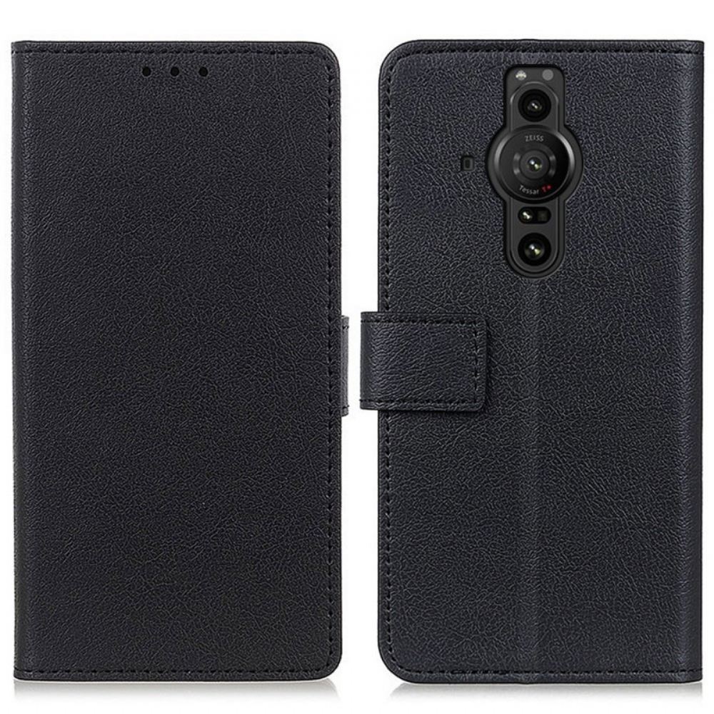Flipové Pouzdro Na Sony Xperia Pro-I Klasický Kožený Efekt